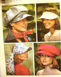 6430 1974  VISORS, PEAK CAPS, CAPS @ SCARF PATTERN
